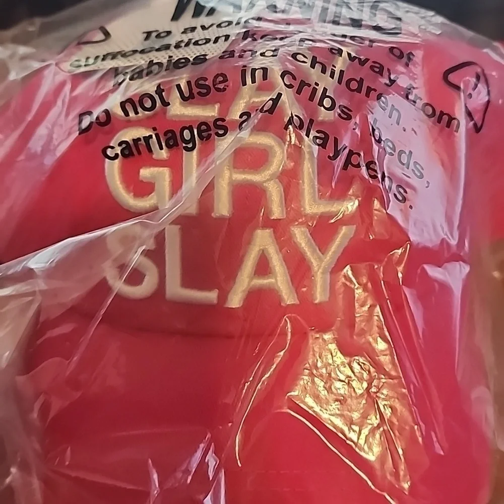 SLAY GIRL SLAY SNAPBACK HAT One Size BRIGHT PINK!
